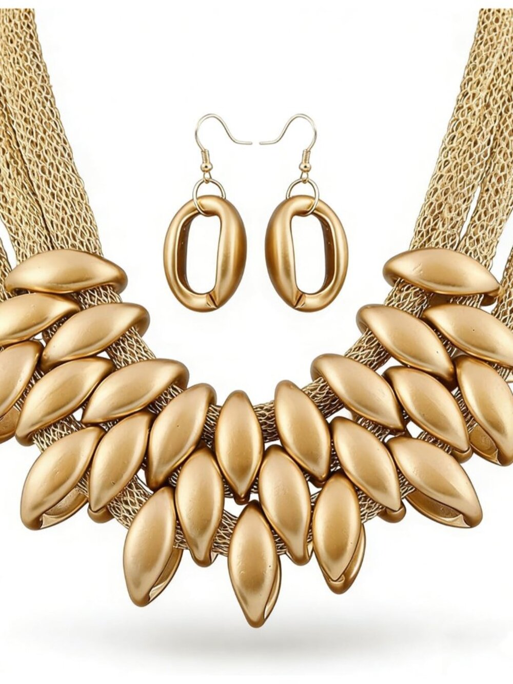African Bib Choker Necklaces Earring Sets Chunky Tribal Style Statement Necklace